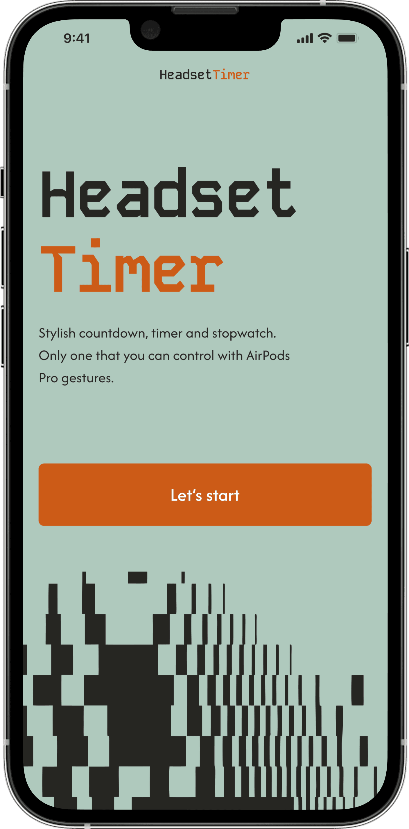 Headset Timer screen 1
