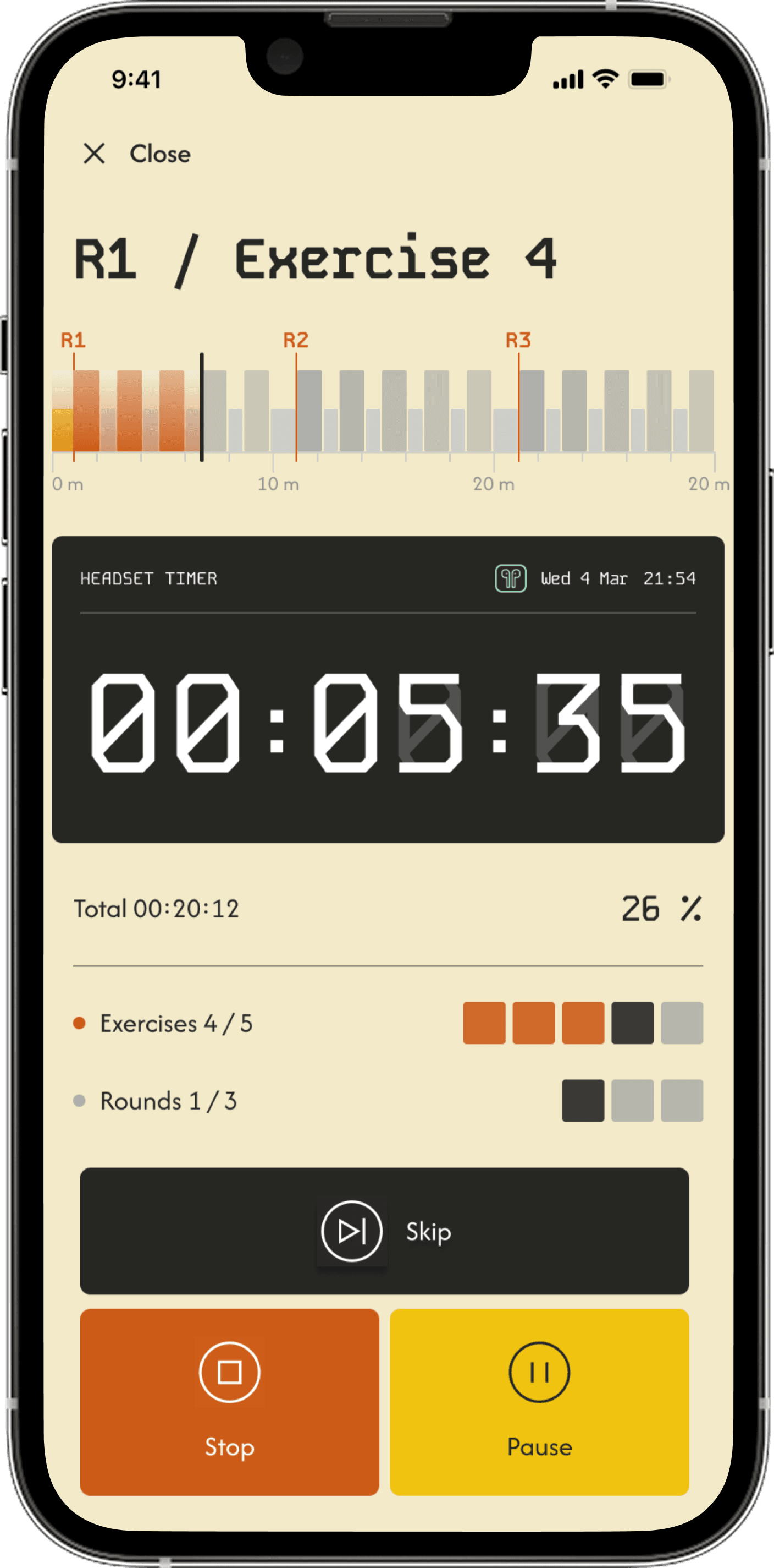 Headset Timer screen 3